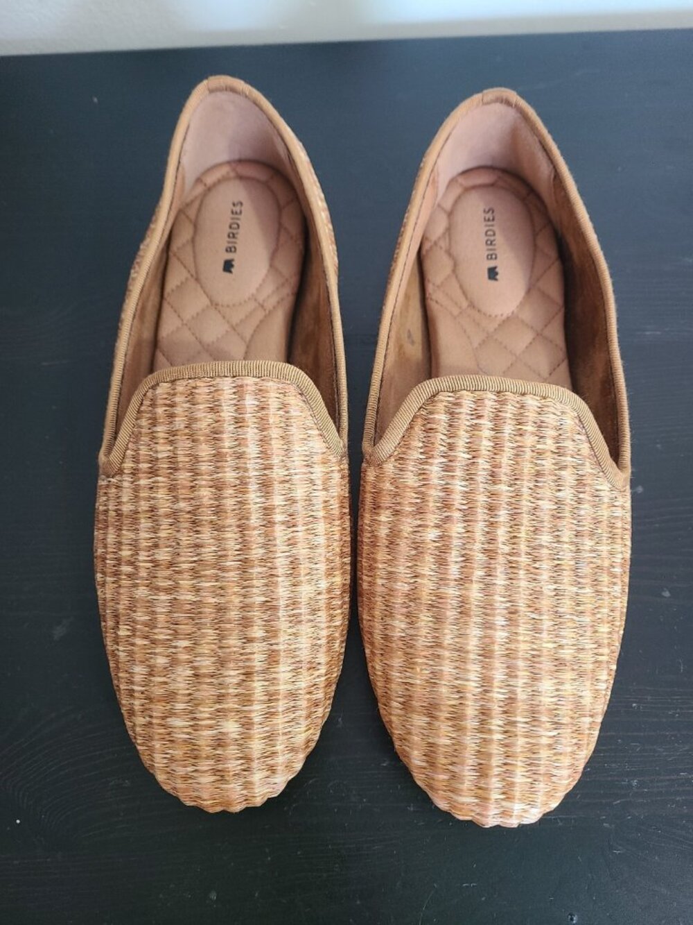 Birdies The Starling Tan Raffia Flats Shoes Size 7